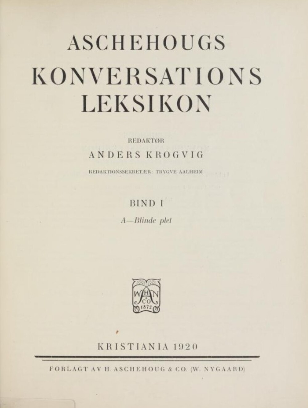 Cover für Aschehougs Konversations-Leksikon