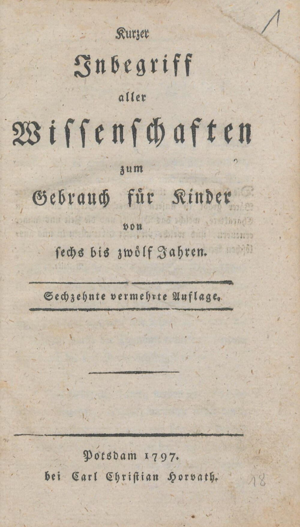 Cover für Kurzer Inbegriff aller Wissenschaften