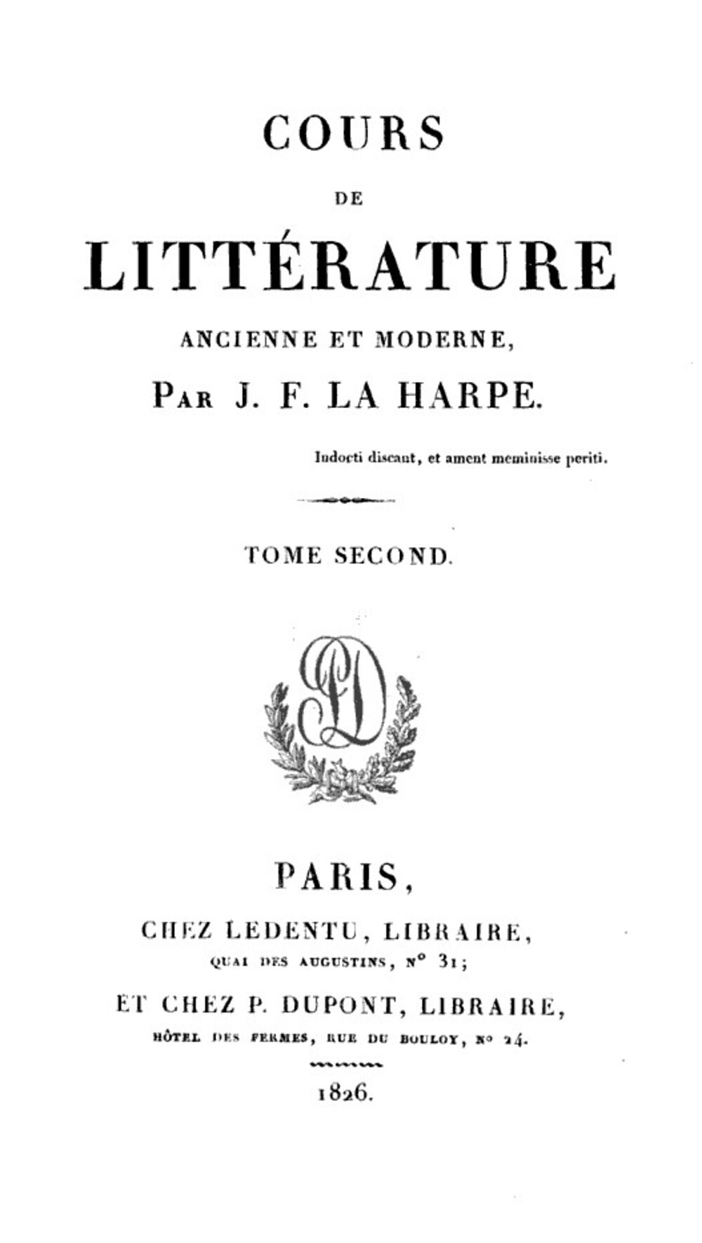 Cover für Cours de littérature ancienne et moderne