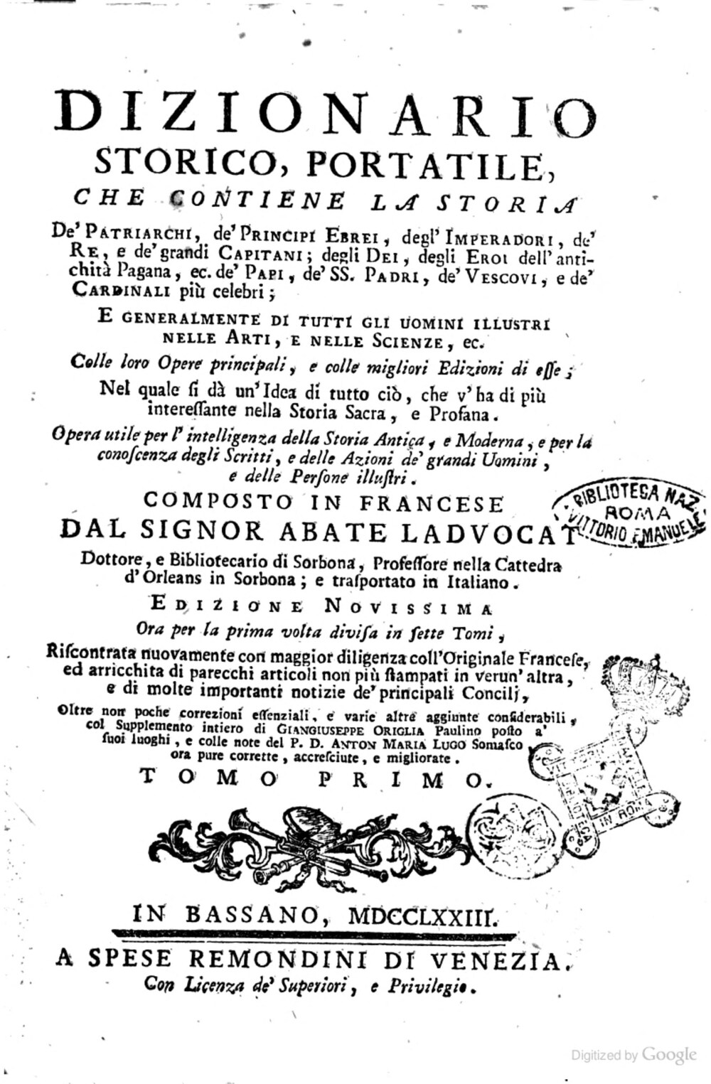 Cover für Dizionario storico, portatile