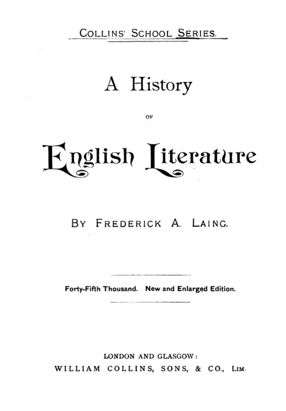 Cover für A history of English literature