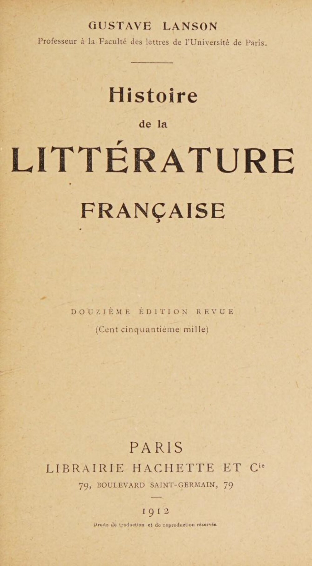 Cover für Histoire de littérature française