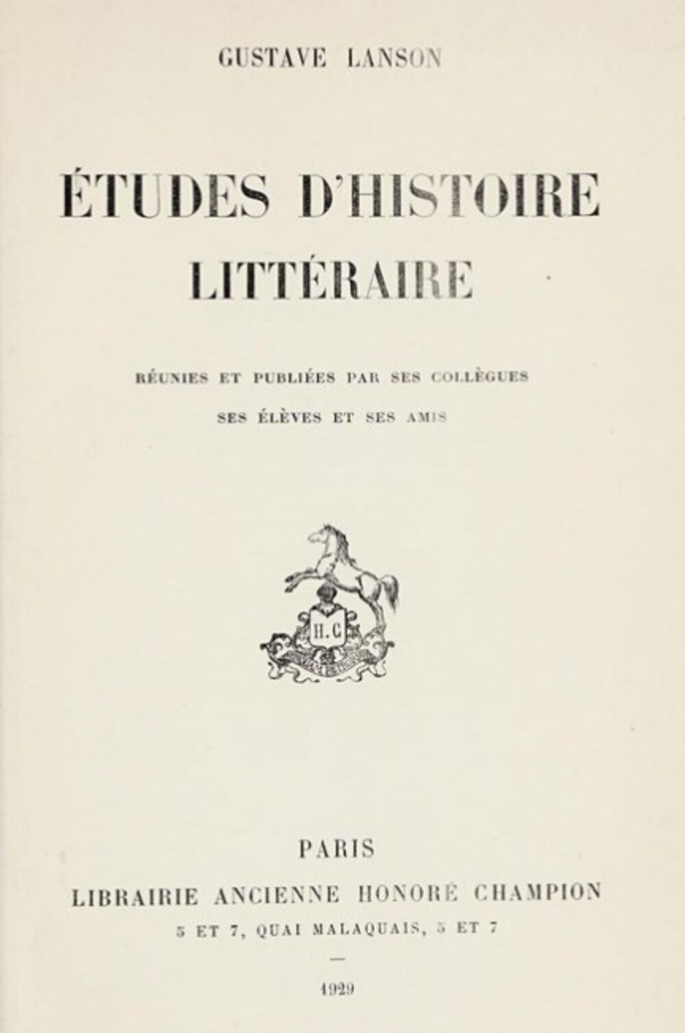 Cover für Études d'histoire littéraire