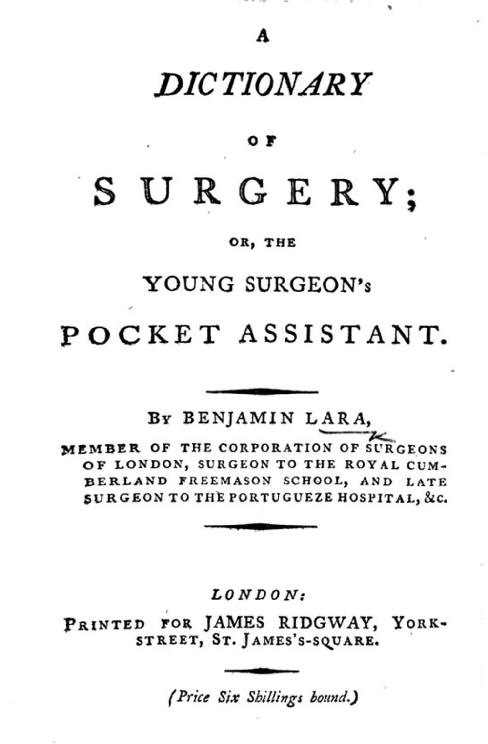 Cover für A dictionary of surgery