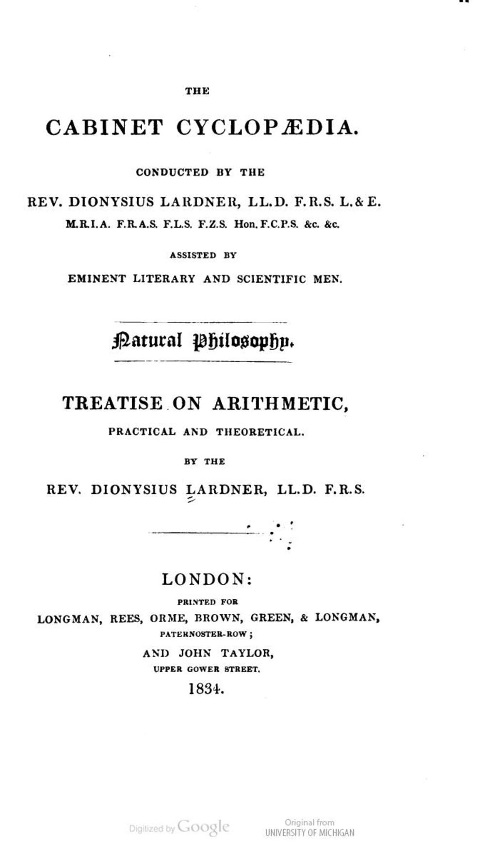 Cover für Treatise on arithmetic, practical and theoretical
