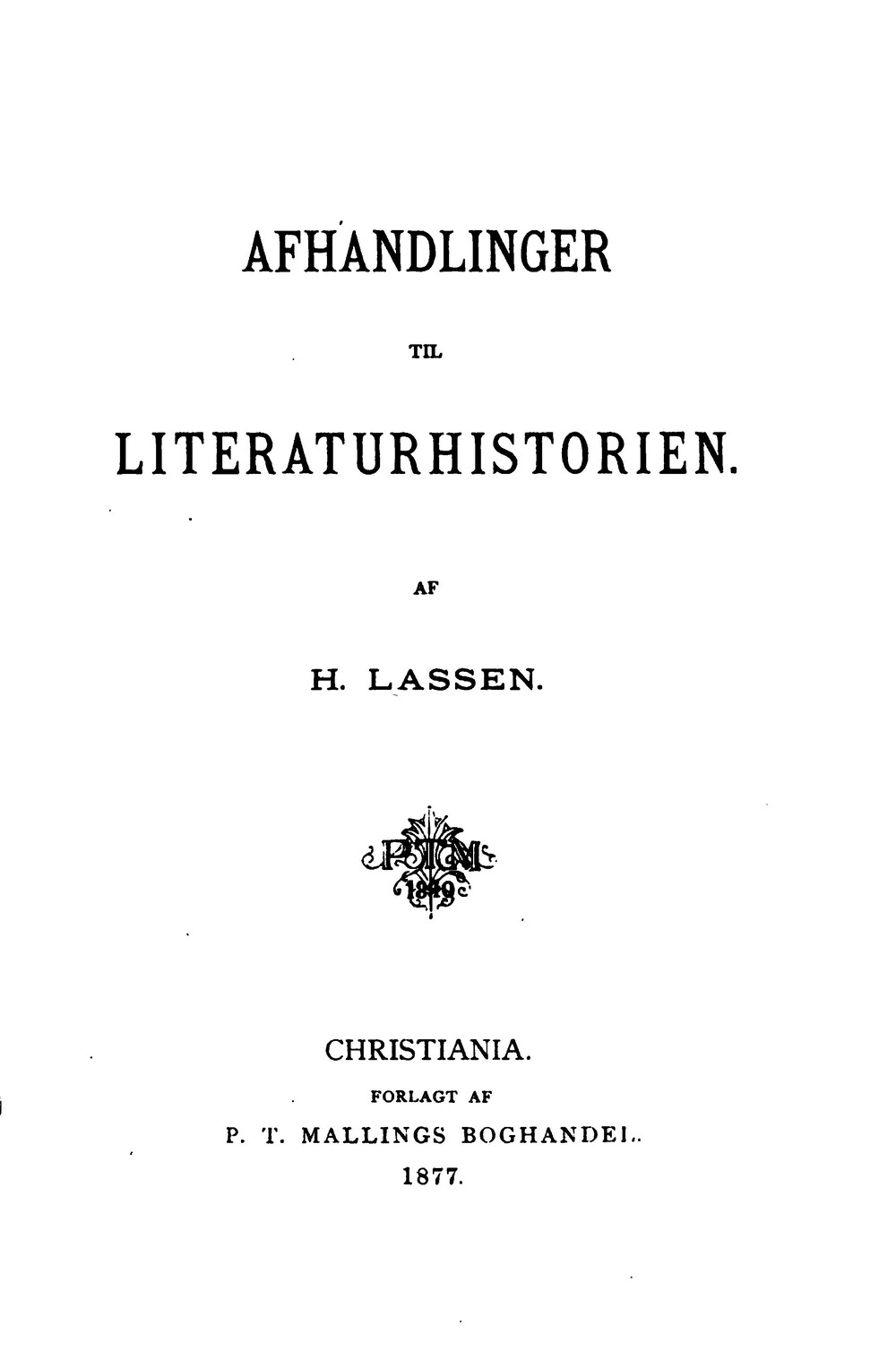 Cover für Afhandlinger til literaturhistorien