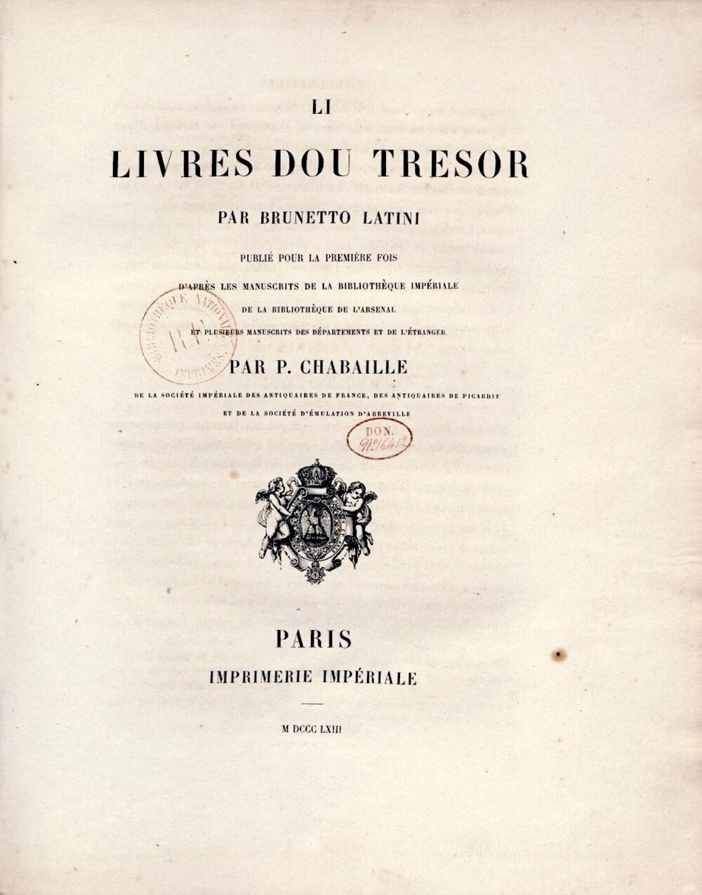 Cover für Li livres dou tresor