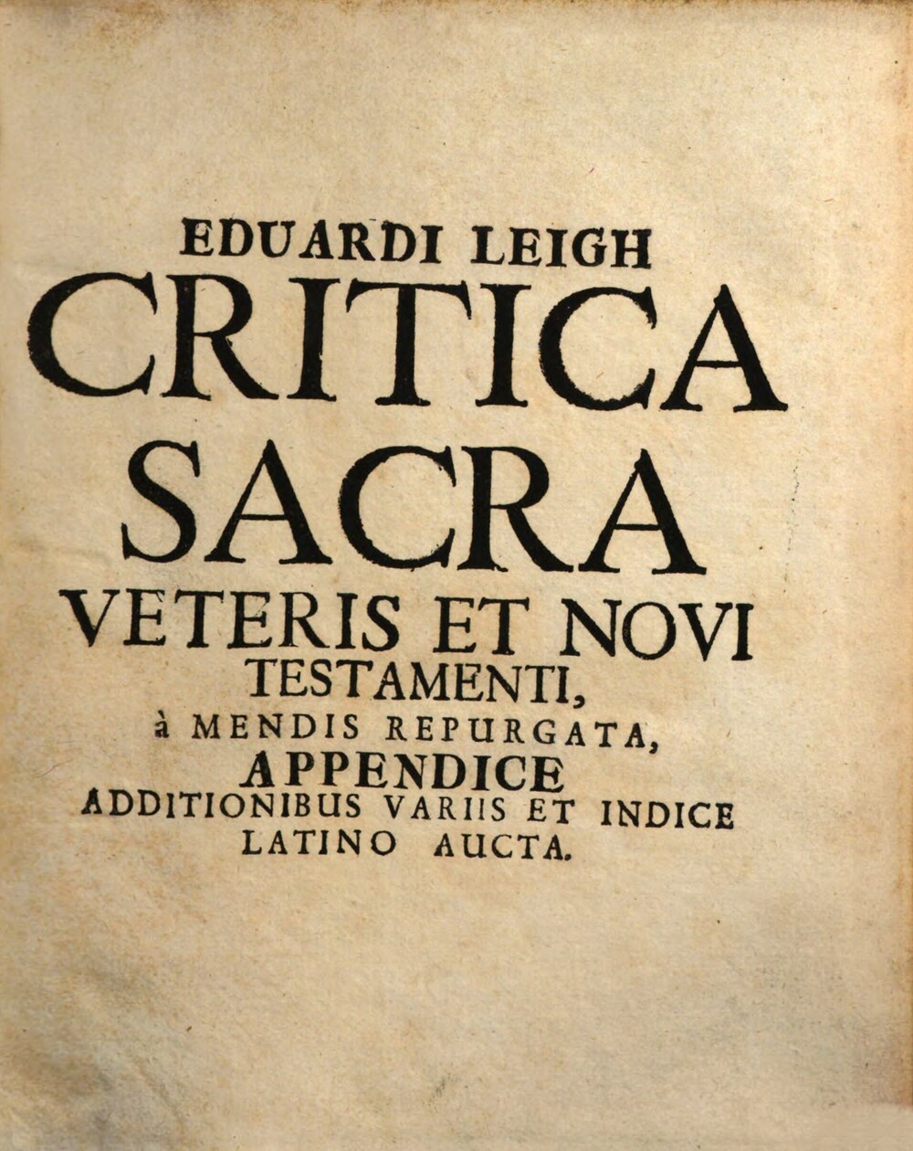 Cover für Eduardi Leigh Critica sacra