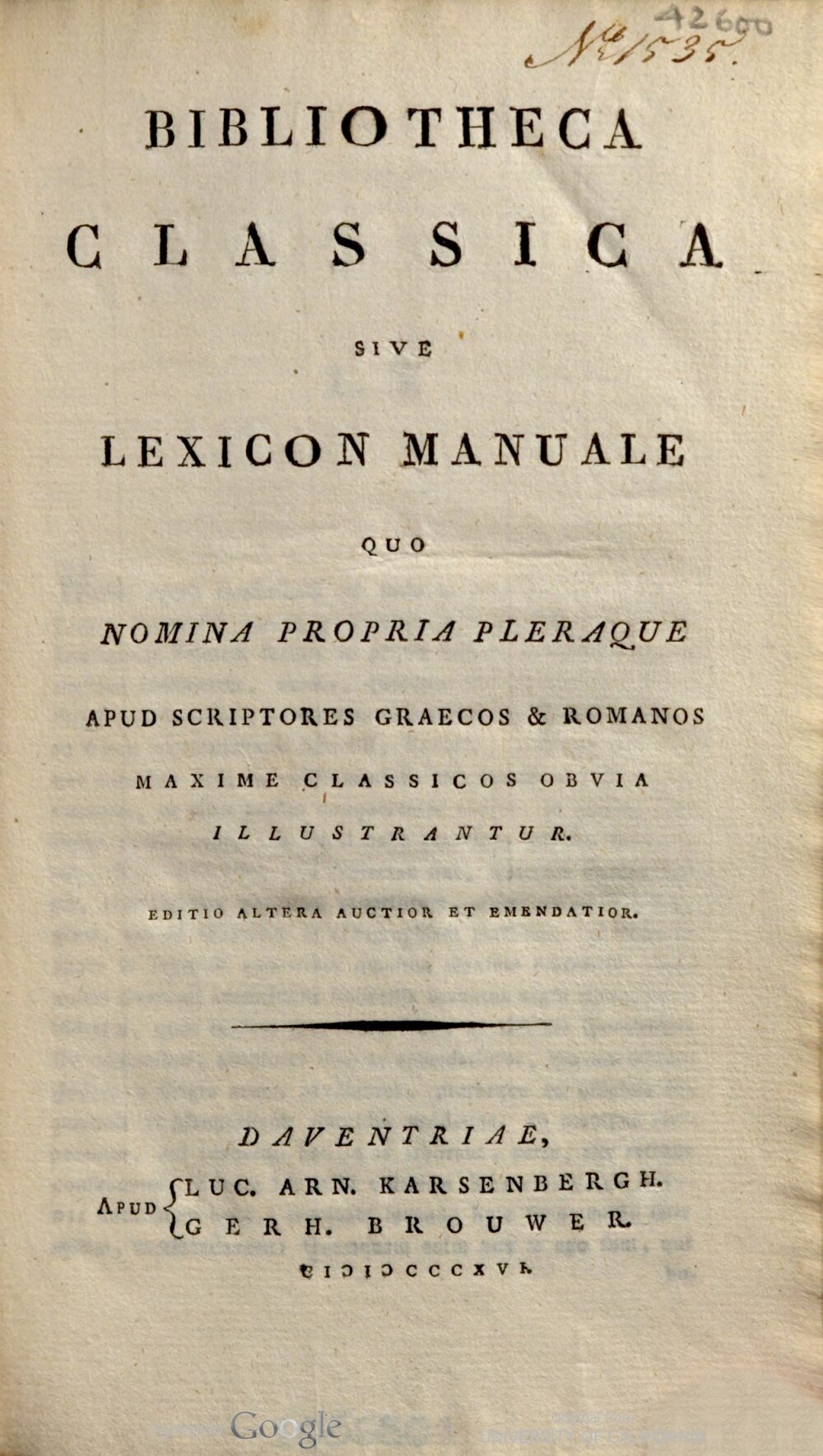 Cover für Bibliotheca classica