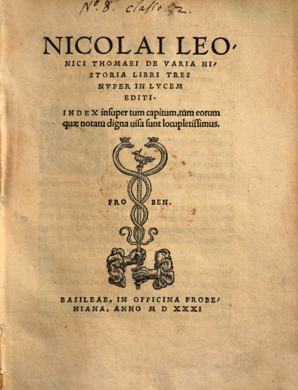 Cover für De varia historia
