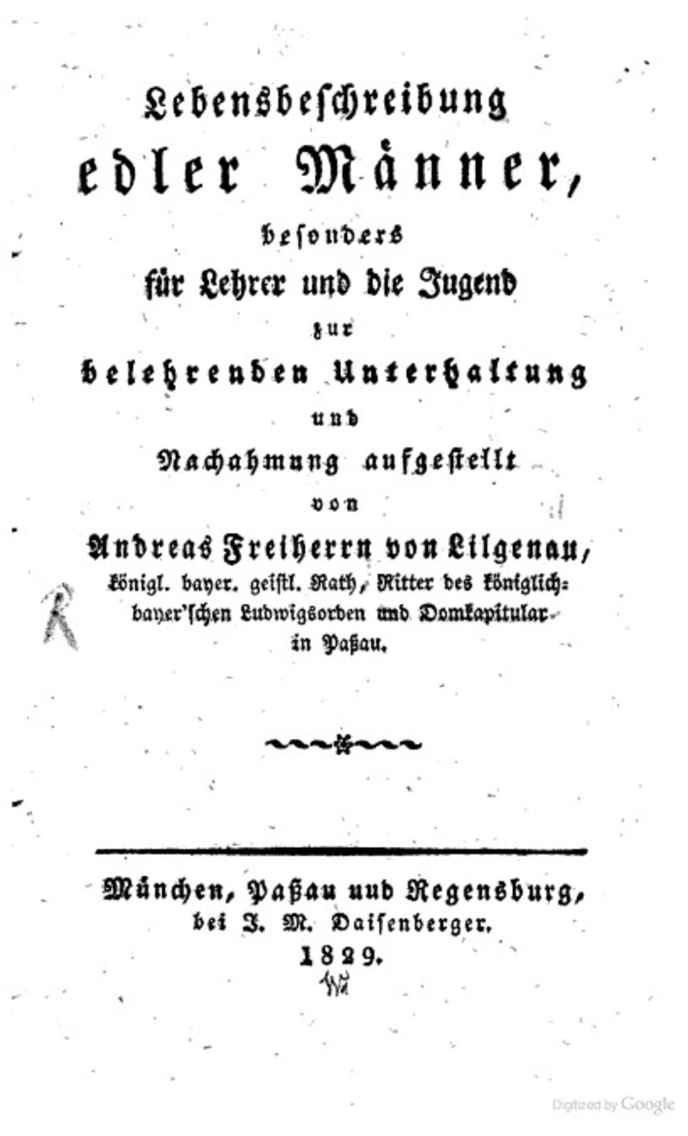 Cover für Lebensbeschreibung edler Männer