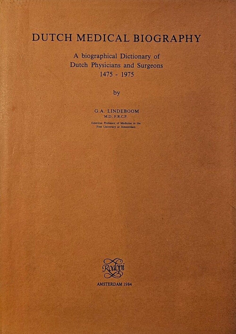 Cover für Dutch medical biography
