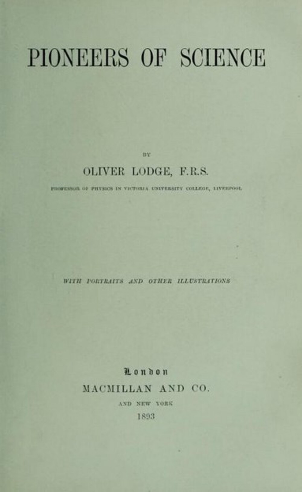 Cover für Pioneers of science