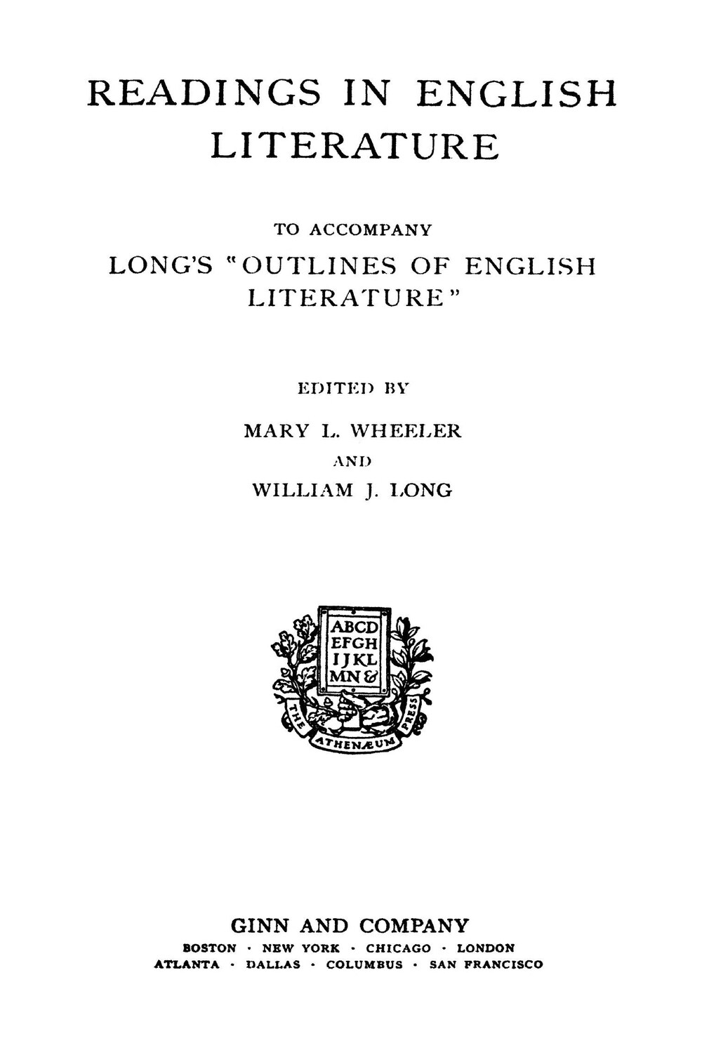 Cover für Readings in English literature