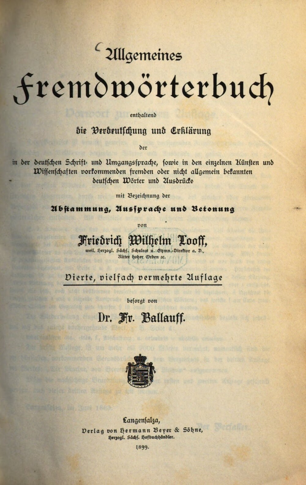 Cover für Allgemeines Fremdwörterbuch