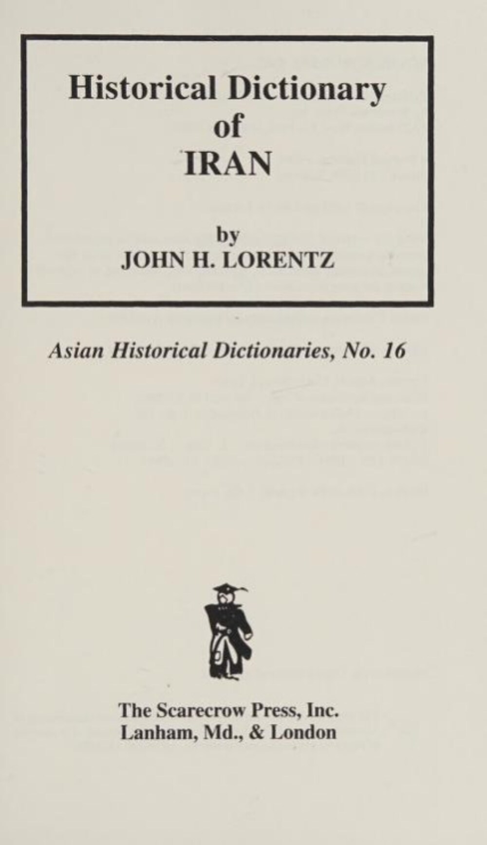 Cover für Historical dictionary of Iran