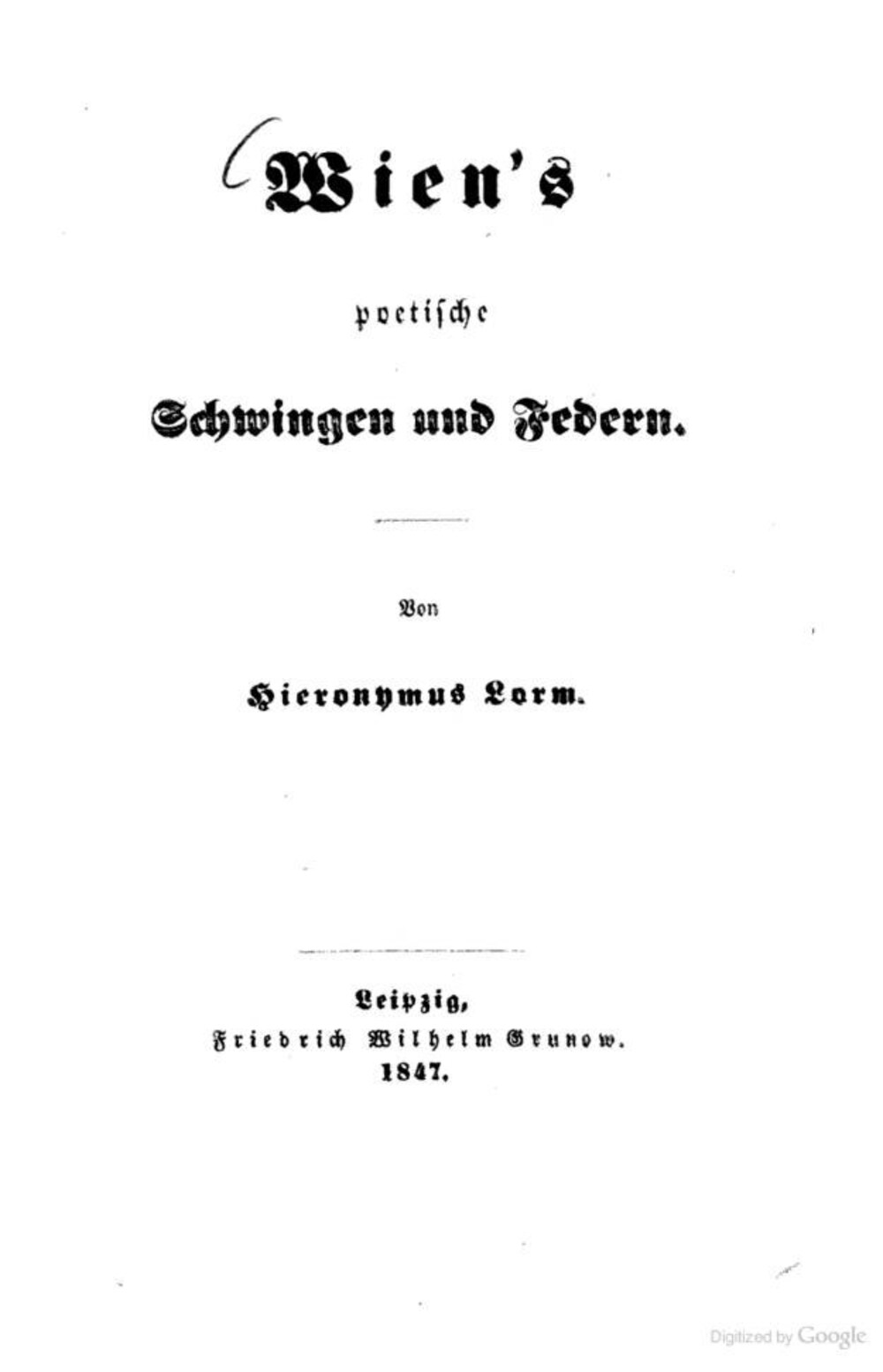 Cover für Wien's poetische Schwingen und Federn