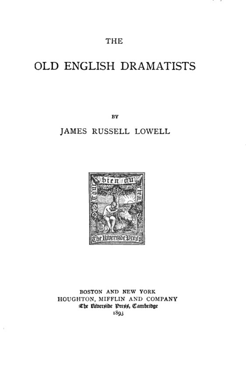 Cover für The old English dramatists