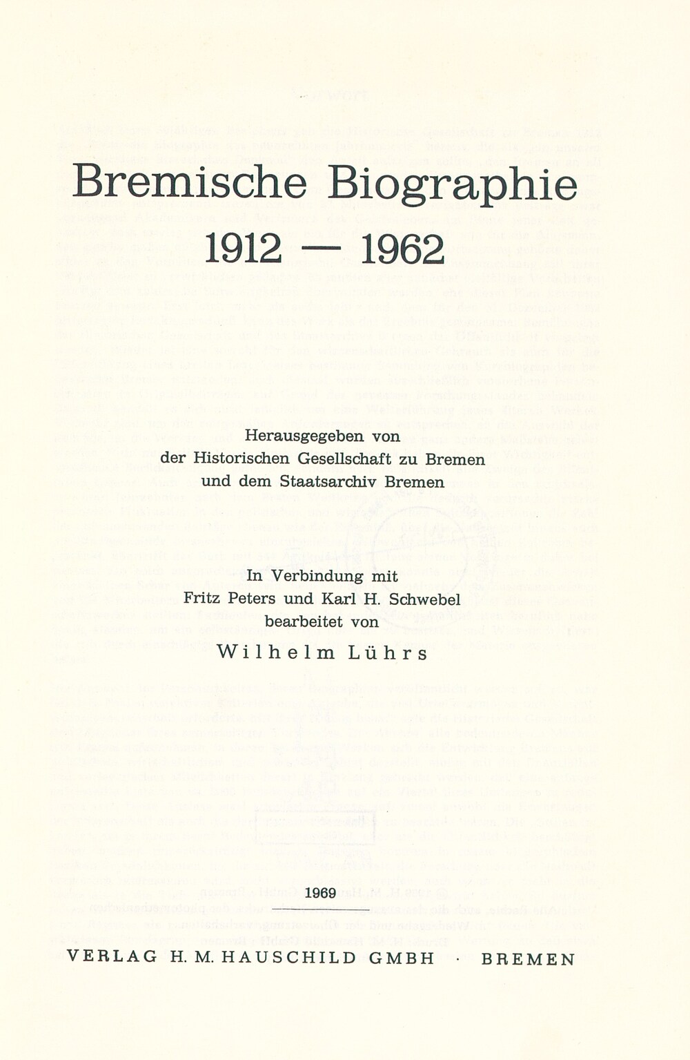Cover für Bremische Biographie