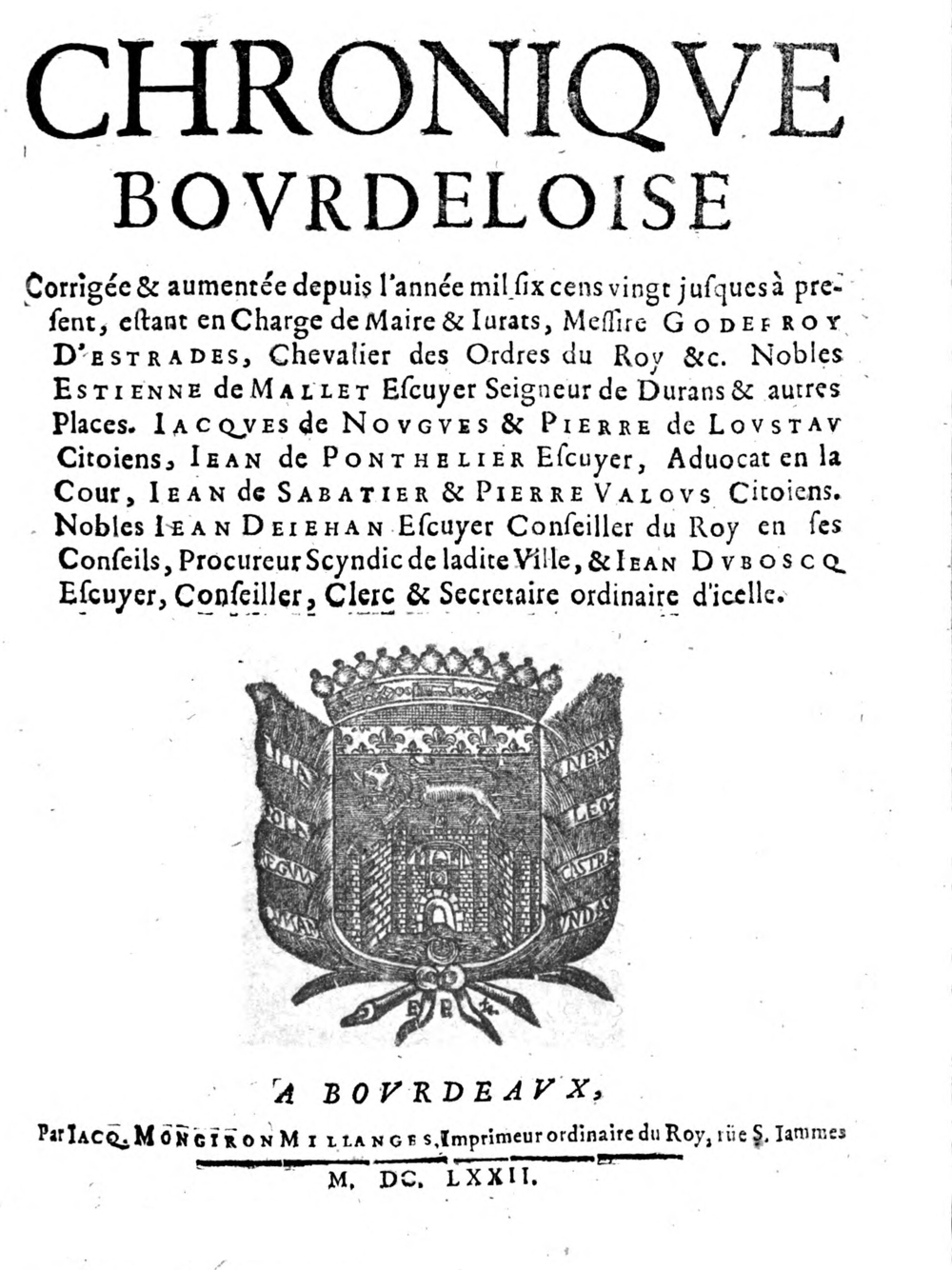 Cover für Chronique Bourdeloise