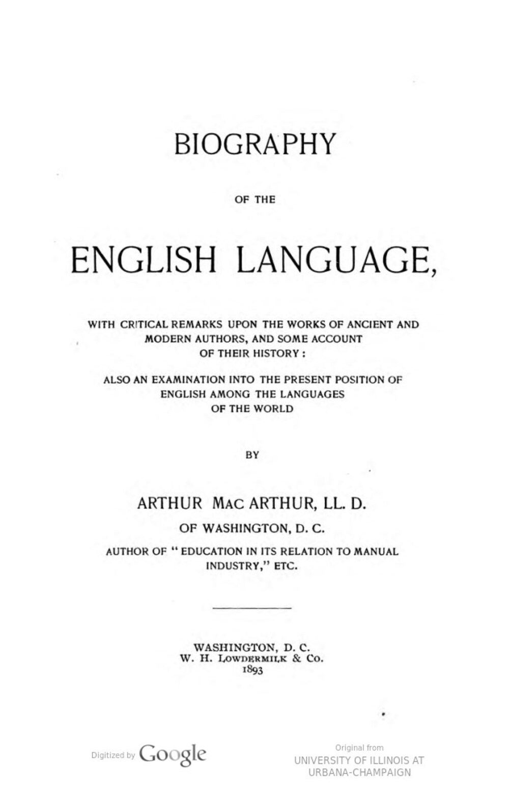 Cover für Biography of the English language