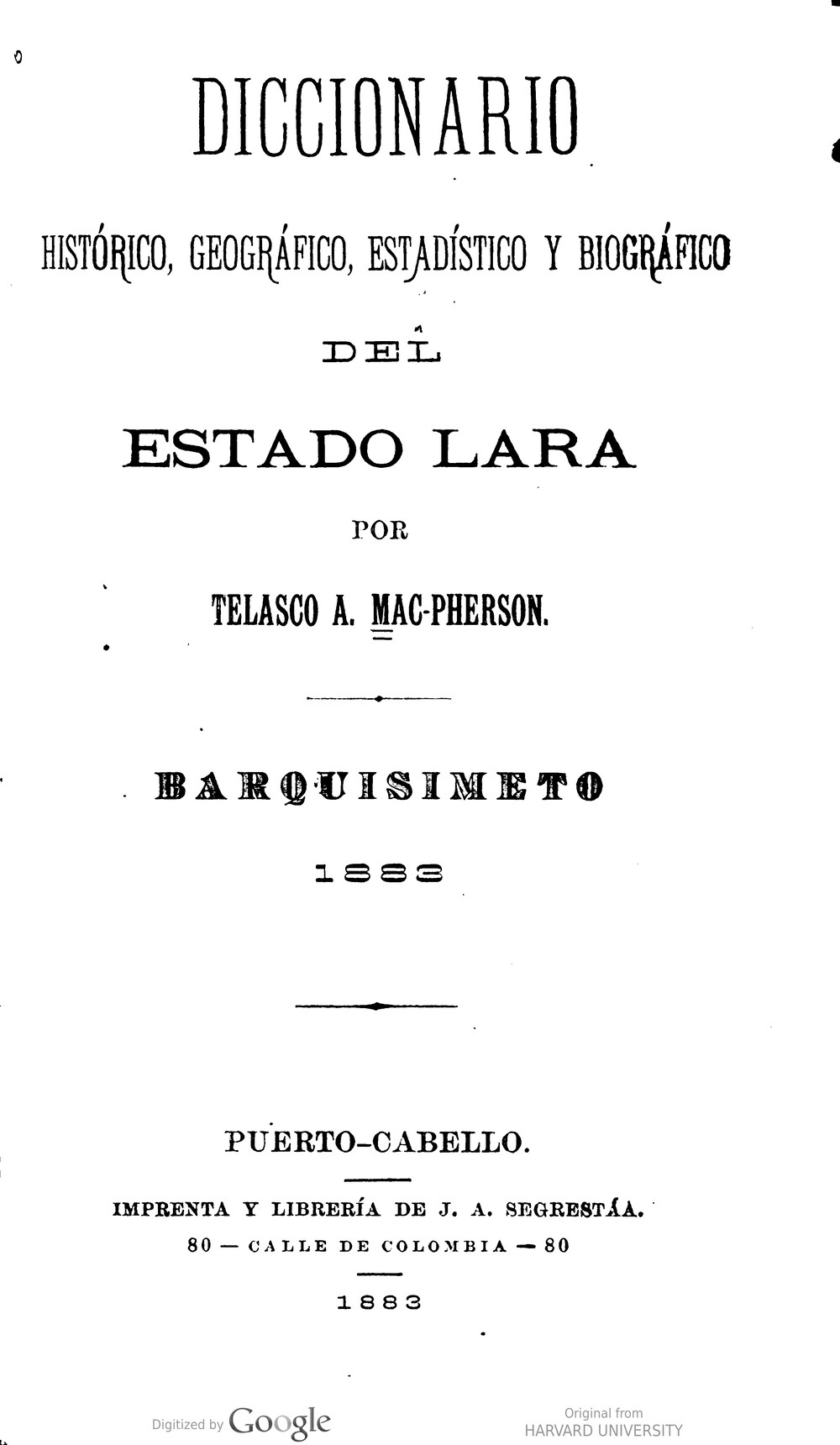 Cover für Diccionario histórico, geográfico, estadístico y biográfico del estado Lara