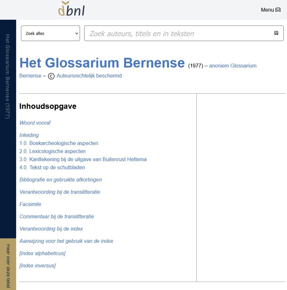 Cover für Het glossarium Bernense