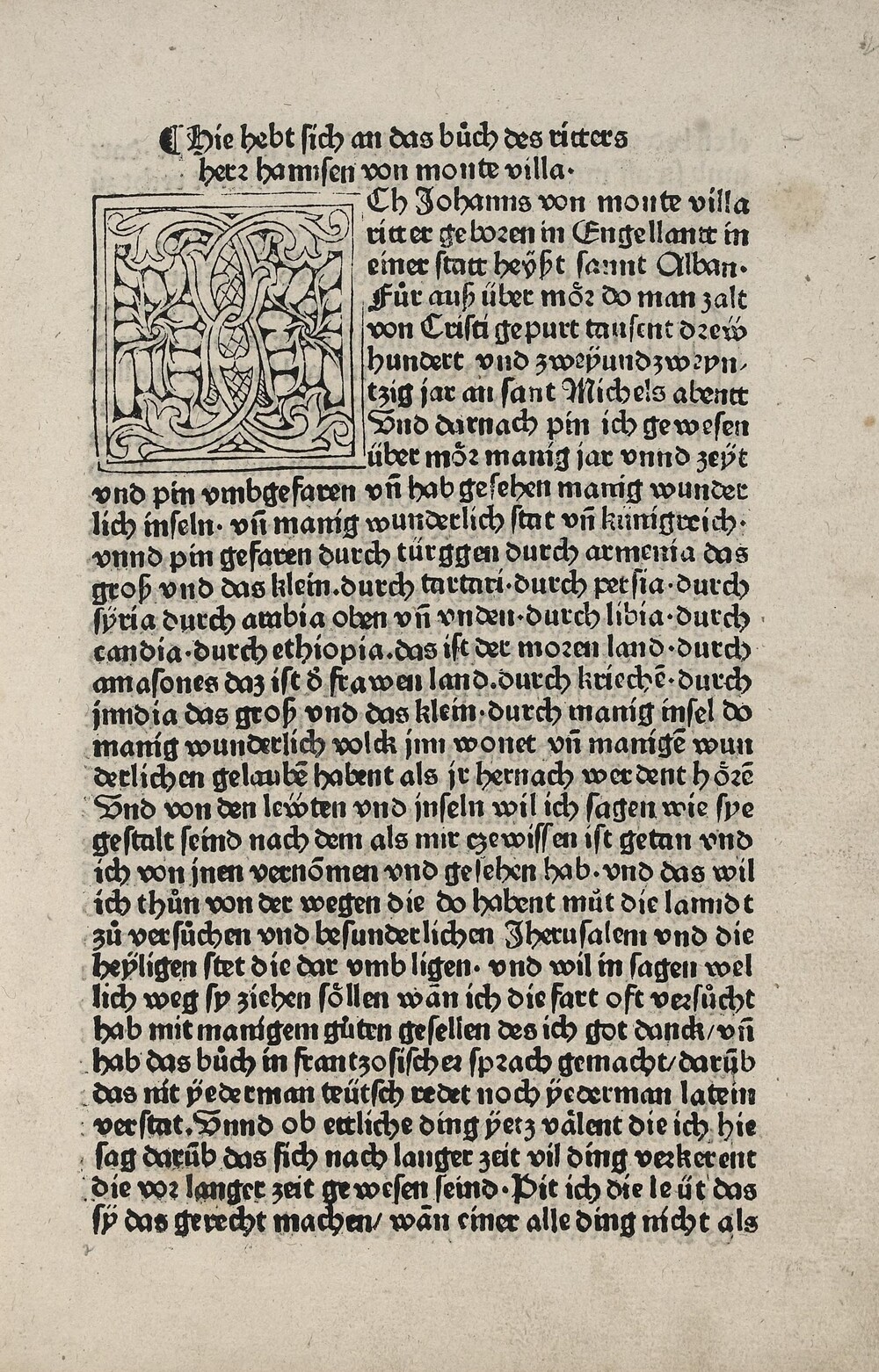Cover für Hie hebt sich an das buoch des ritters herr hannsen von monte villa