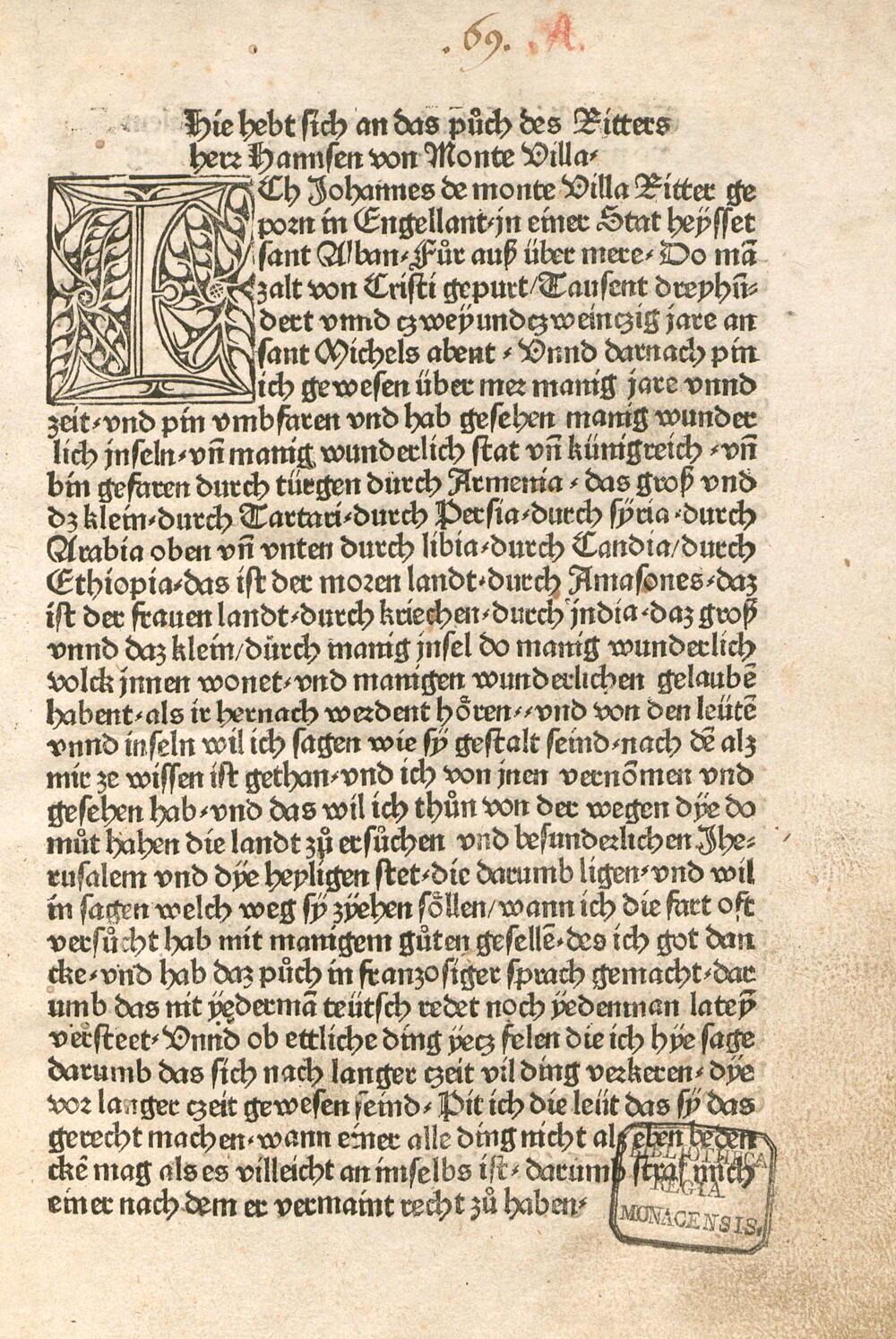 Cover für Hie hebt sich an das puoch des Ritters herr Hannsen von Monte Villa