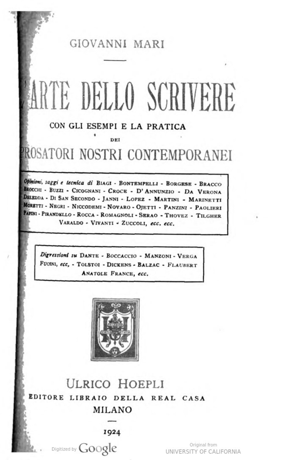Cover für L'arte dello scrivere