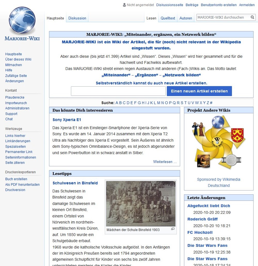 Cover für Marjorie-Wiki