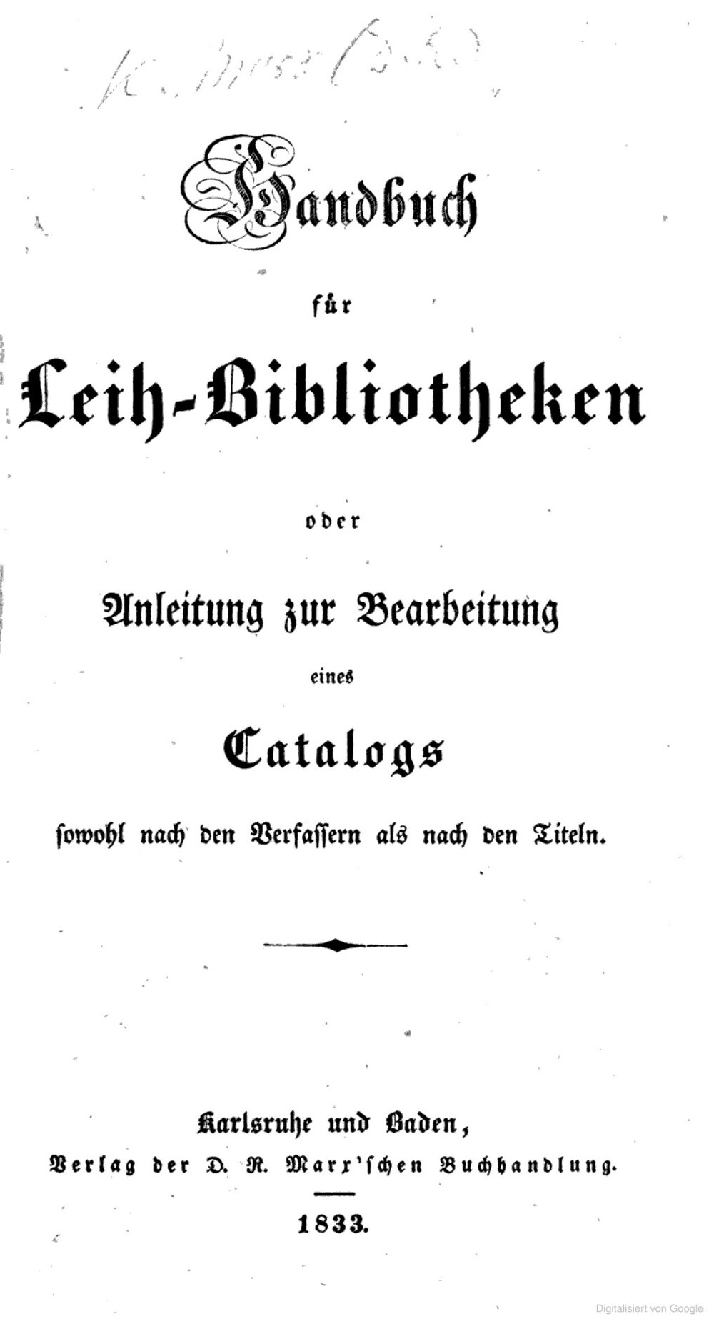 Cover für Handbuch für Leih-Bibliotheken