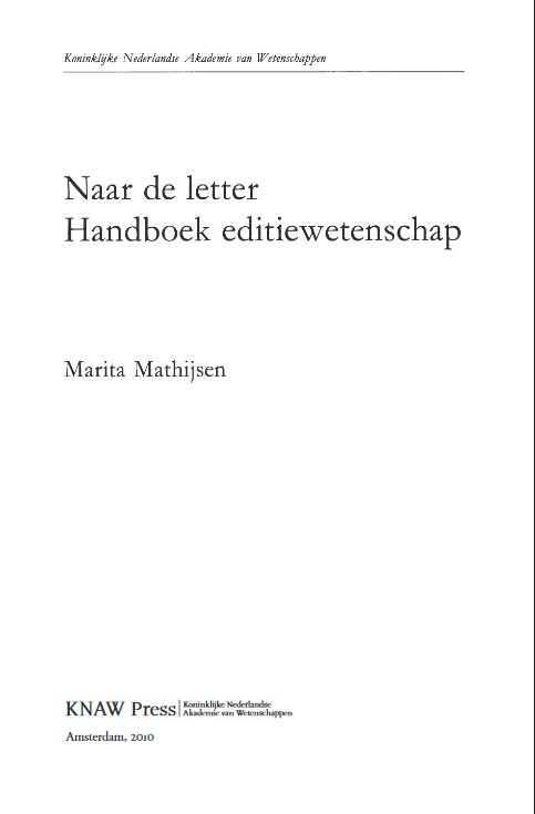 Cover für Naar de letter