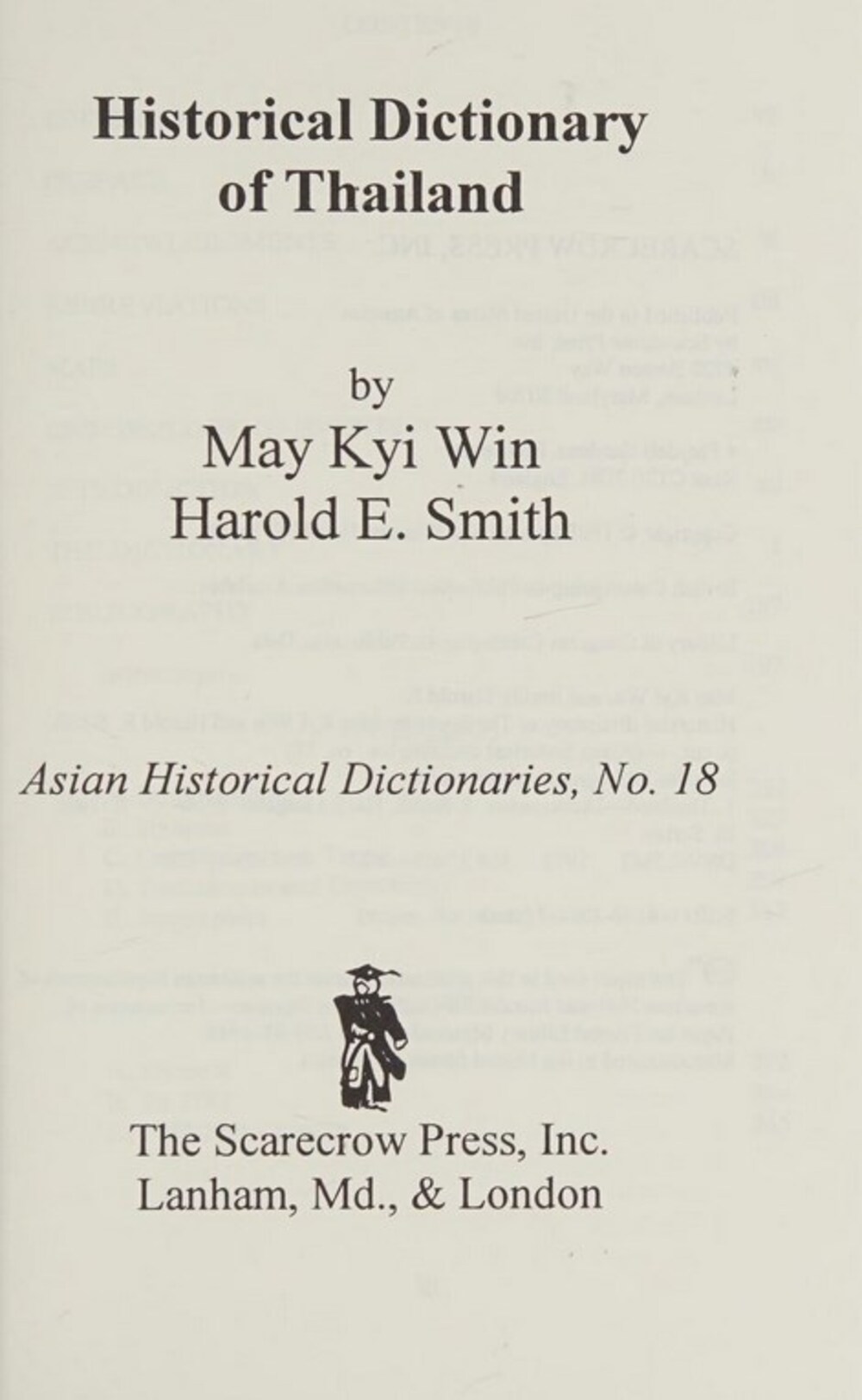 Cover für Historical dictionary of Thailand