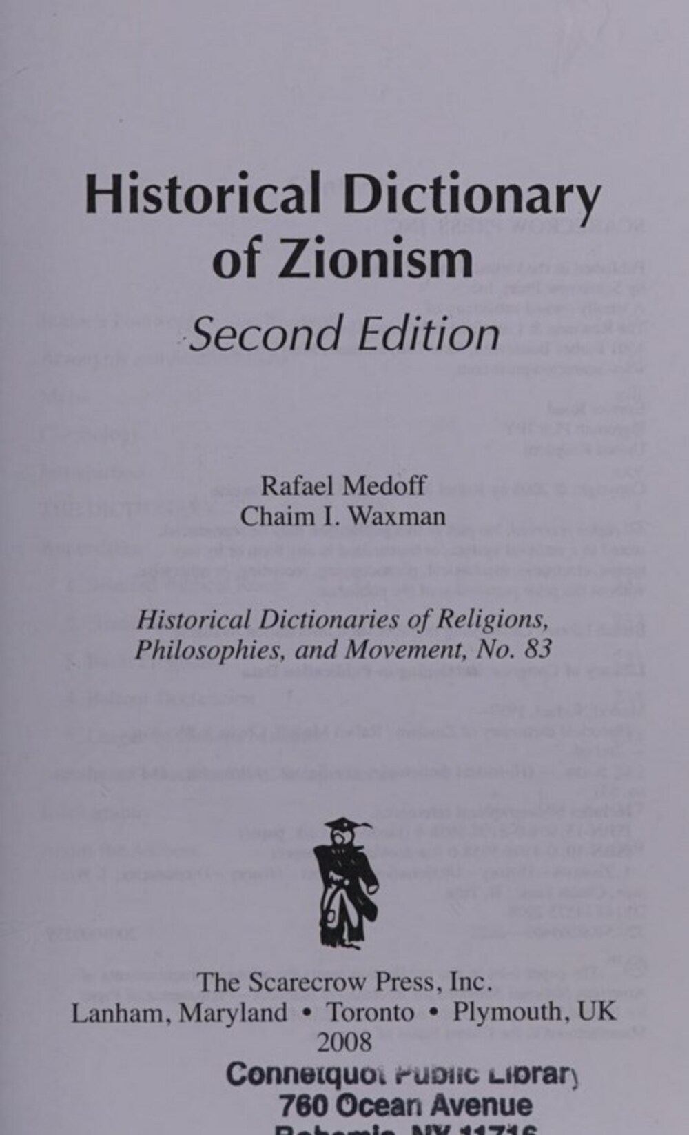 Cover für Historical dictionary of Zionism