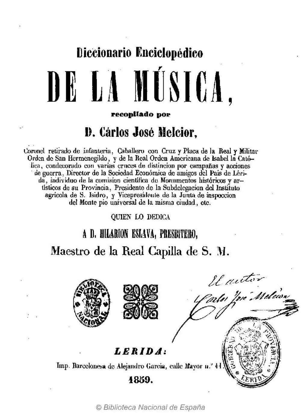 Cover für Diccionario enciclopédico de la música
