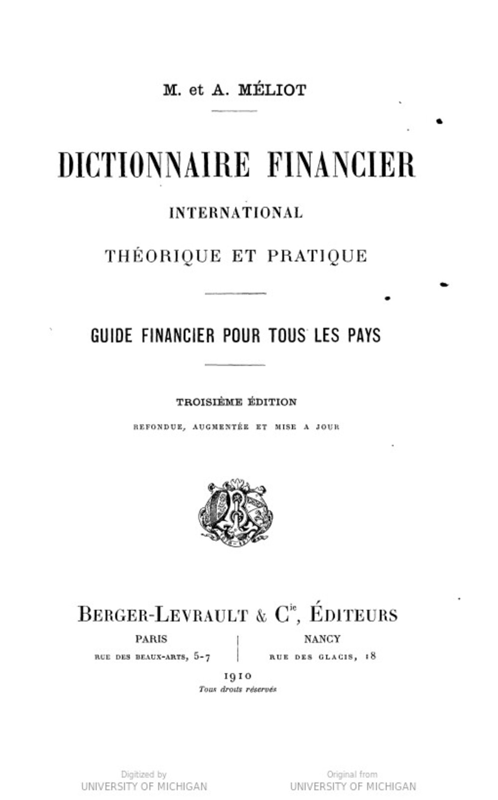 Cover für Dictionnaire financier international
