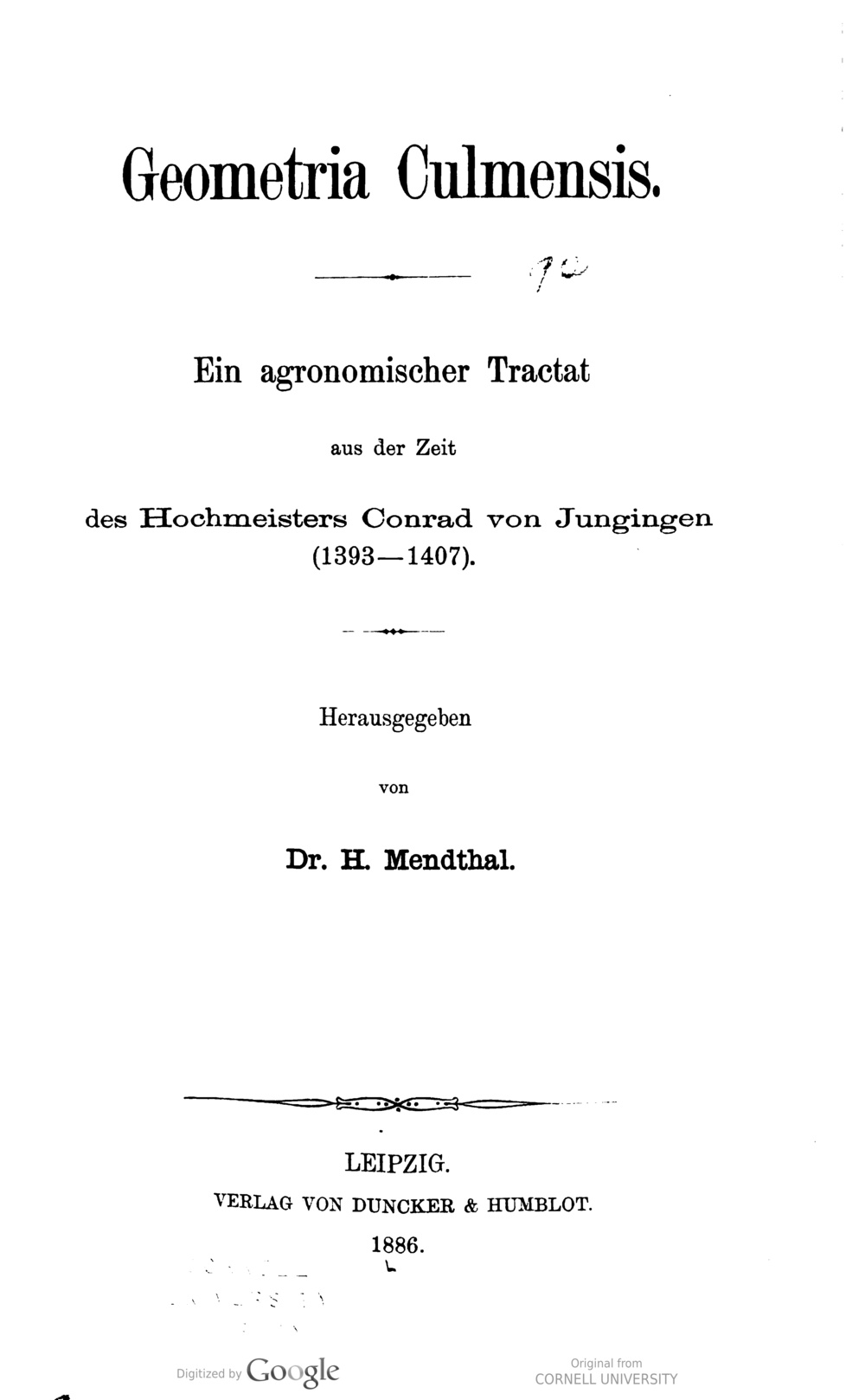 Cover für Geometria Culmensis