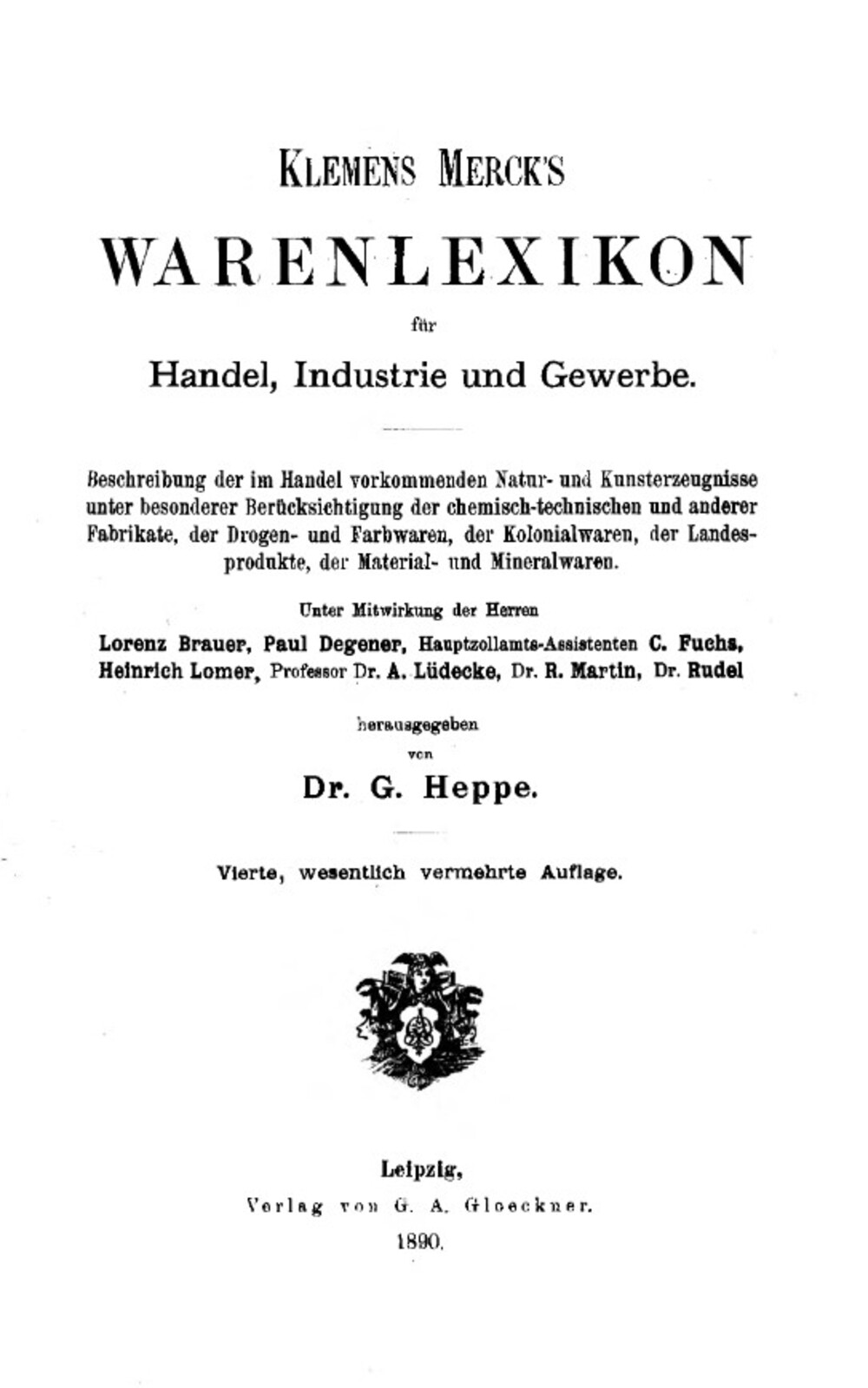 Cover für Warenlexikon für Handel, Industrie und Gewerbe