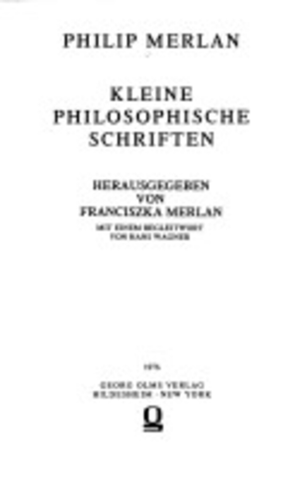 Cover für Kleine philosophische Schriften