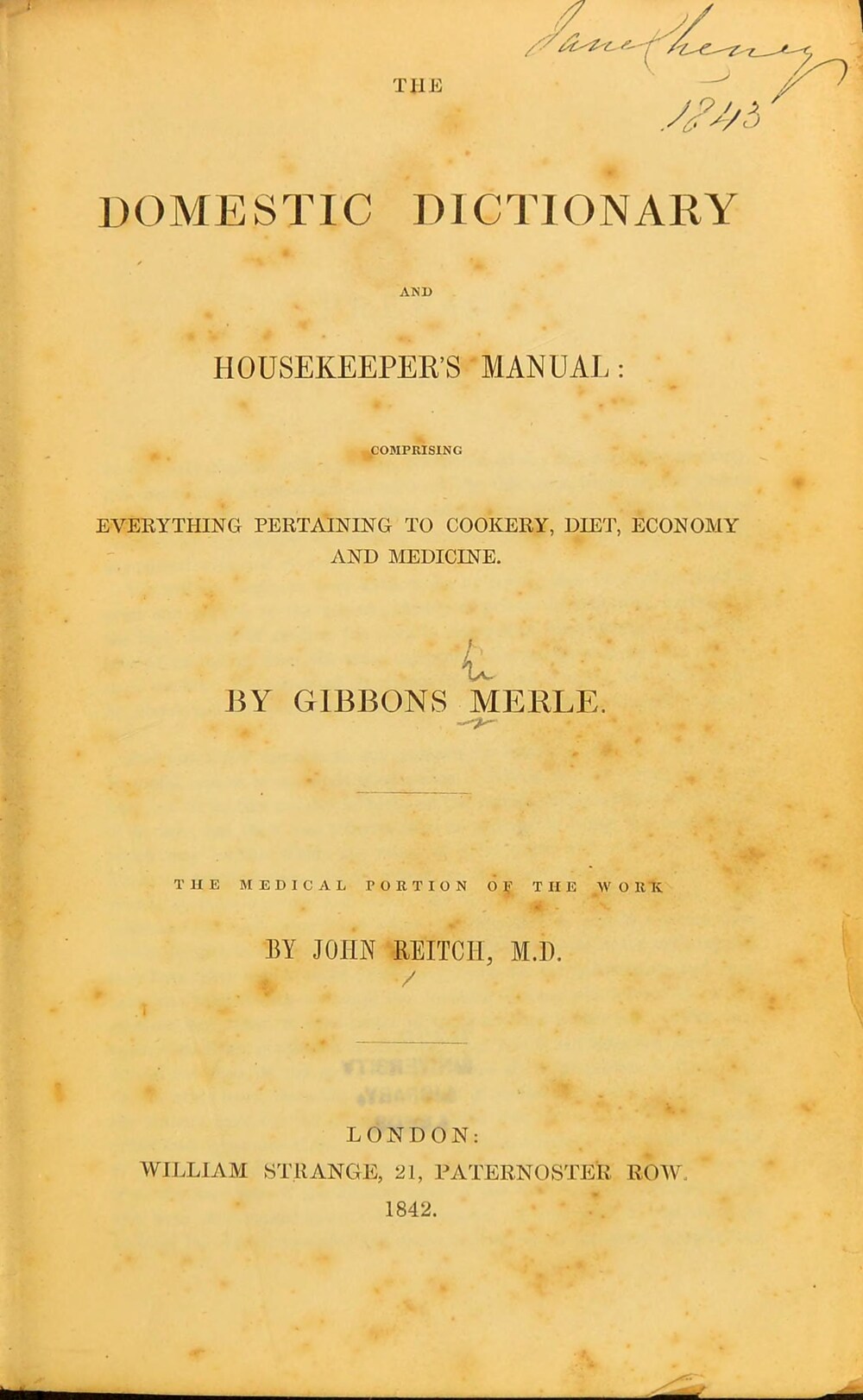 Cover für The domestic dictionary and housekeeper's manual