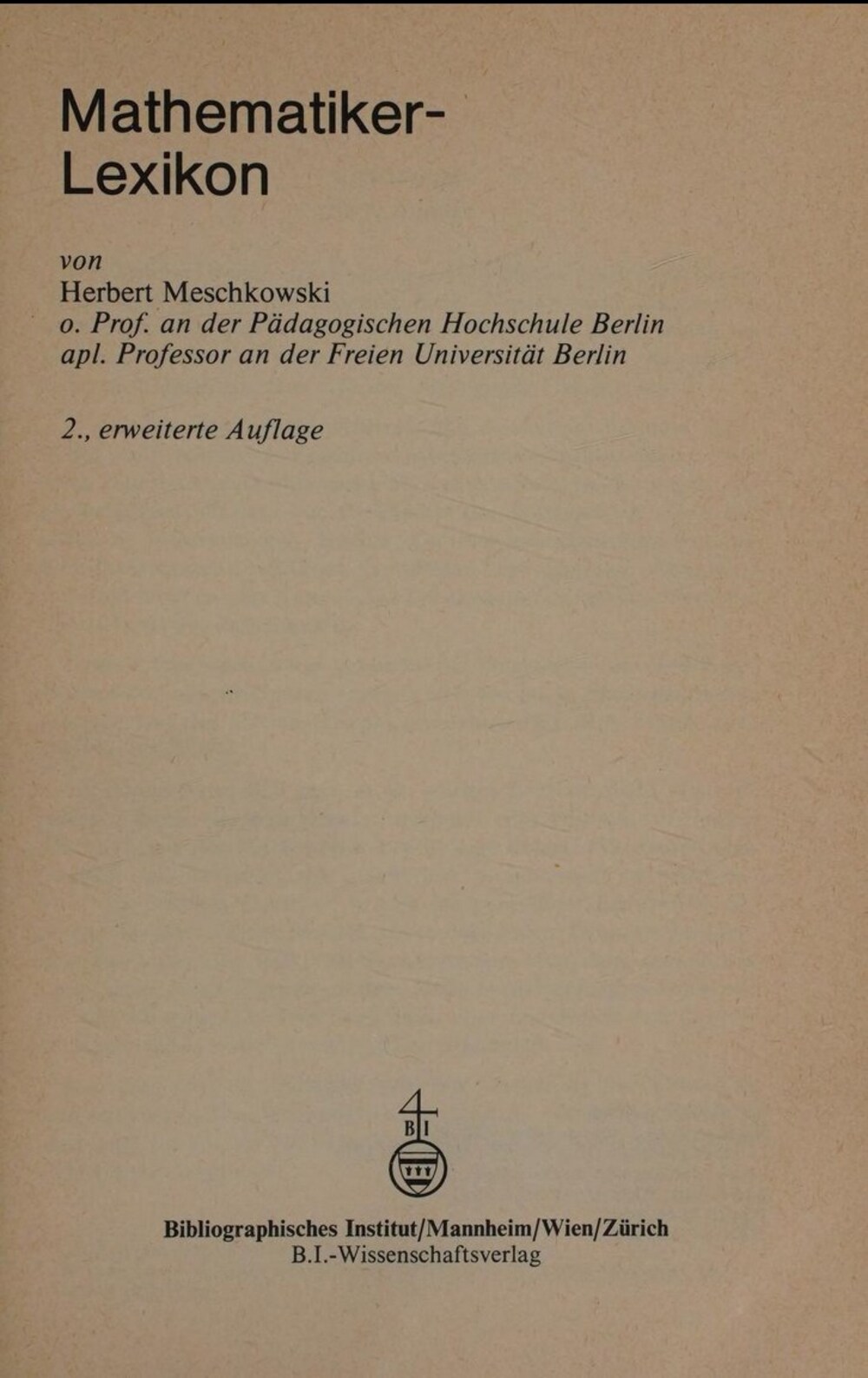 Cover für Mathematiker-Lexikon