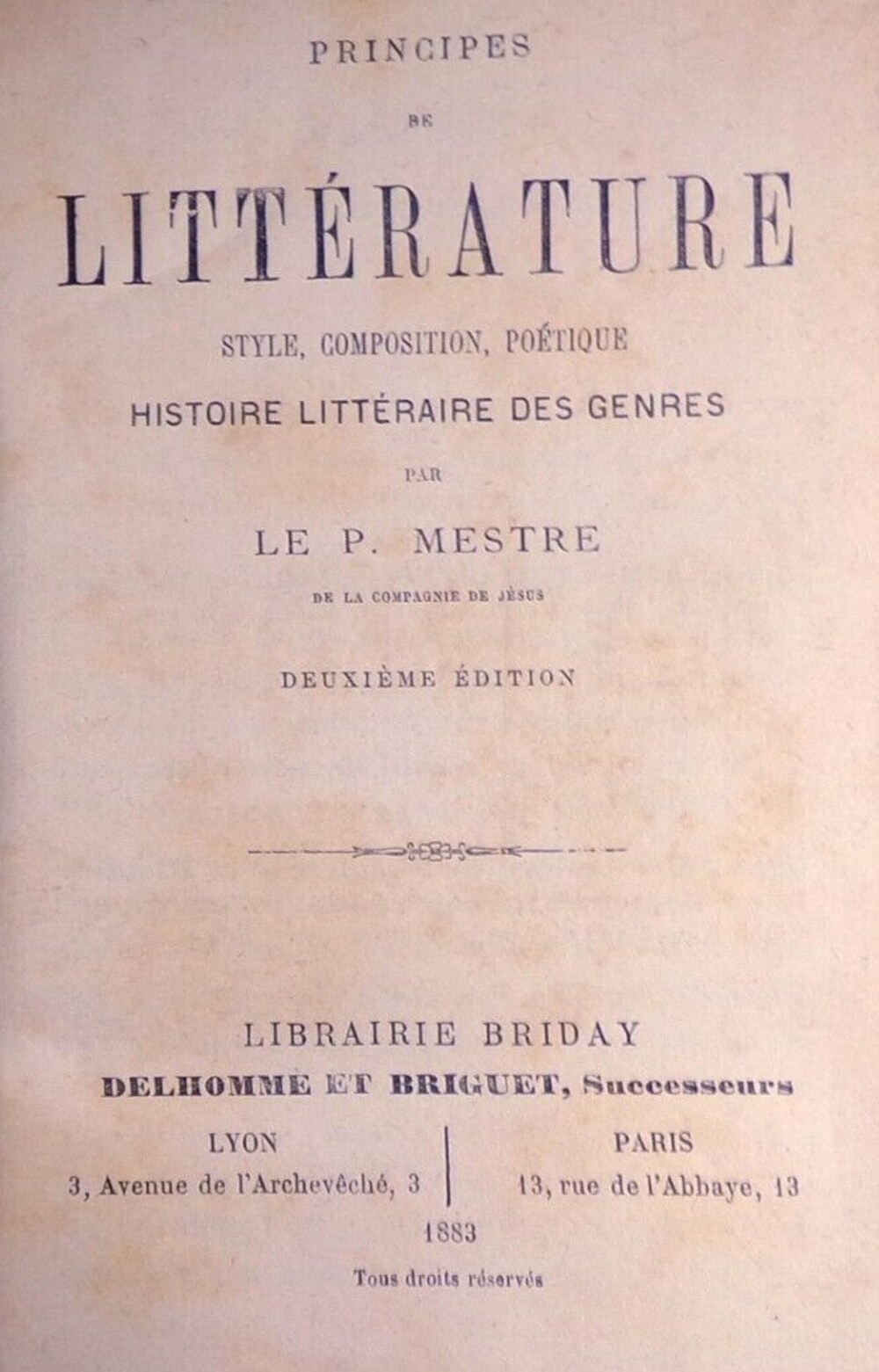Cover für Principes de littérature