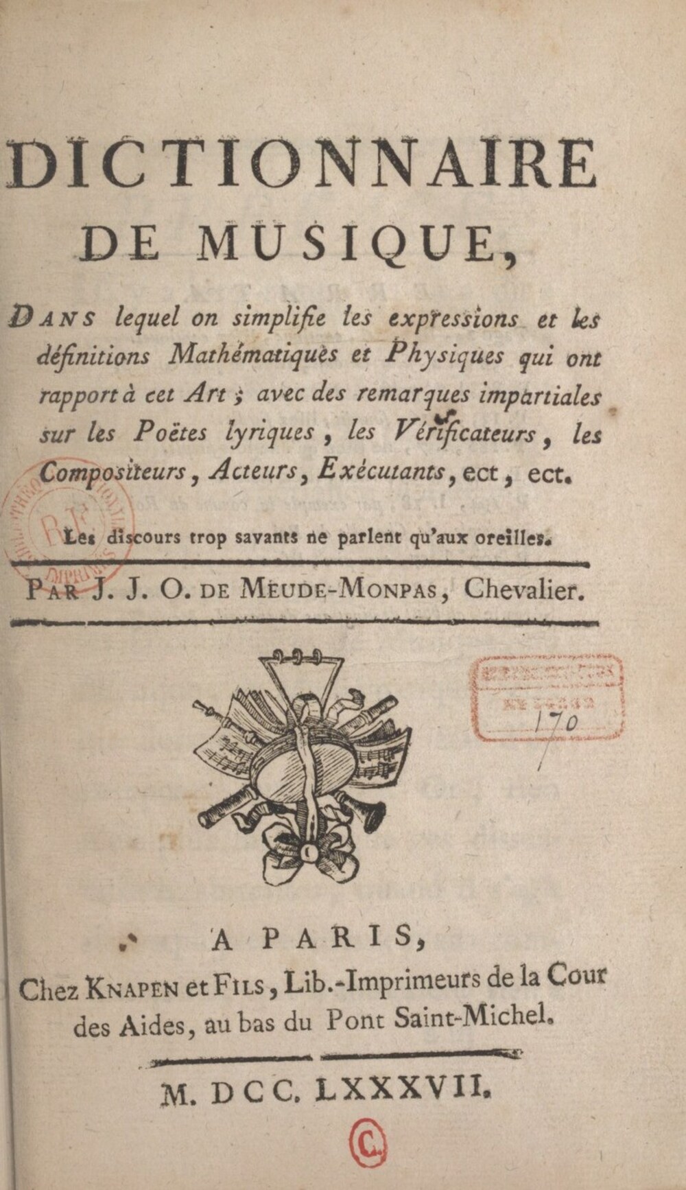 Cover für Dictionnaire de musique