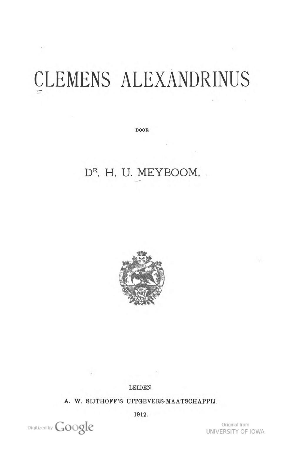 Cover für Clemens Alexandrinus