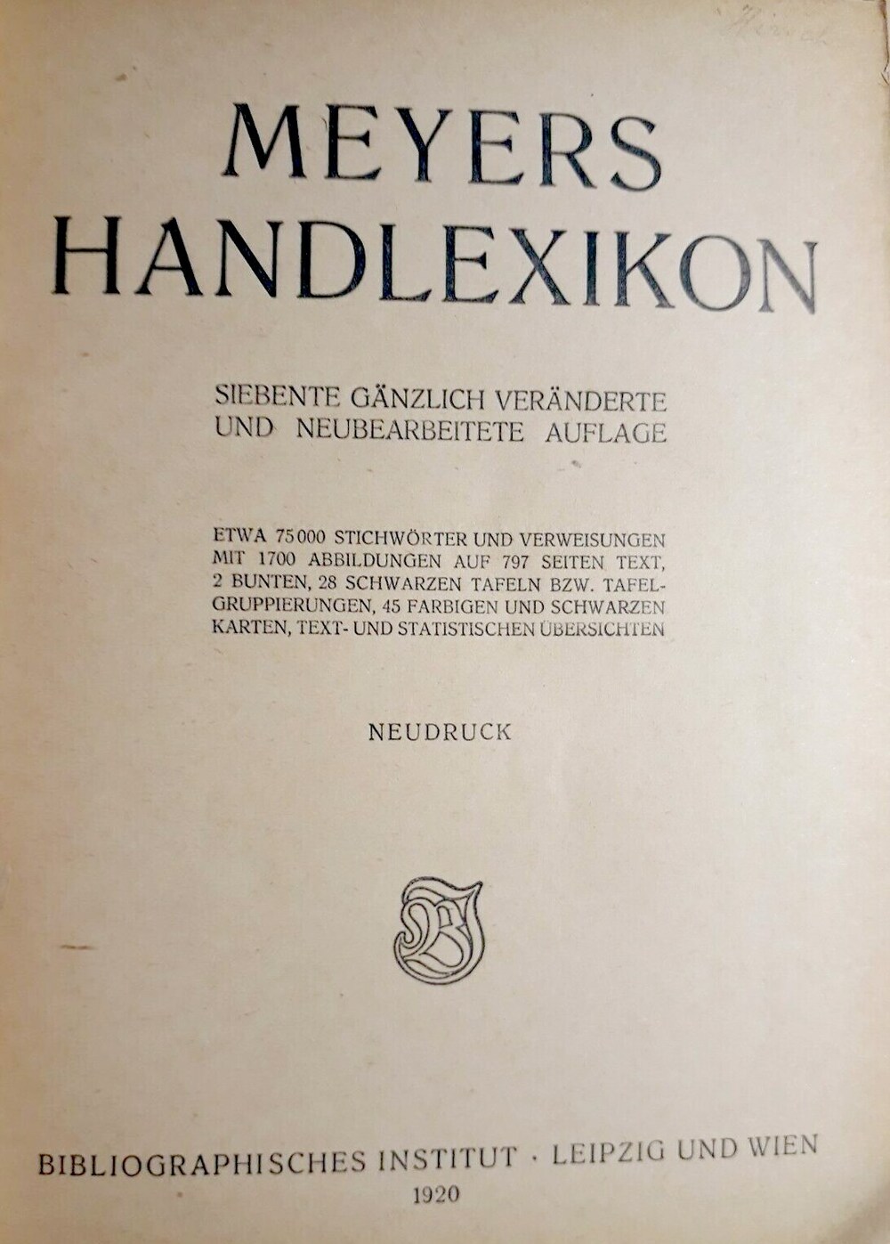 Cover für Meyers Handlexikon