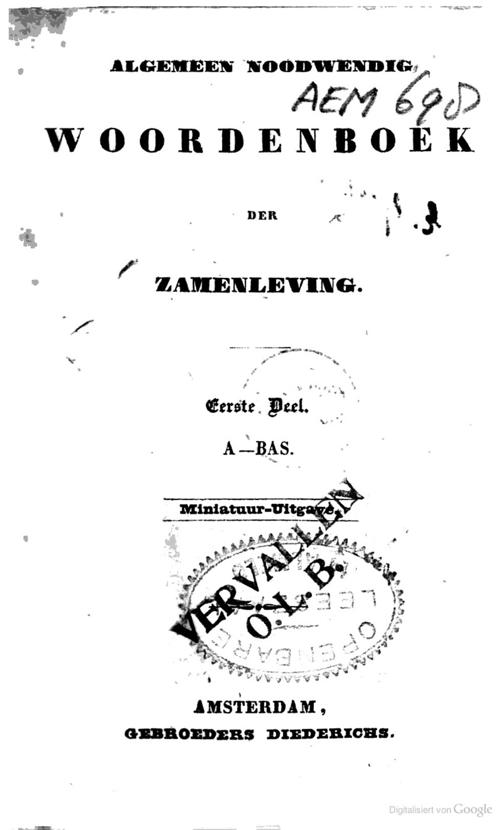 Cover für Algemeen noodwendig woordenboek der zamenleving