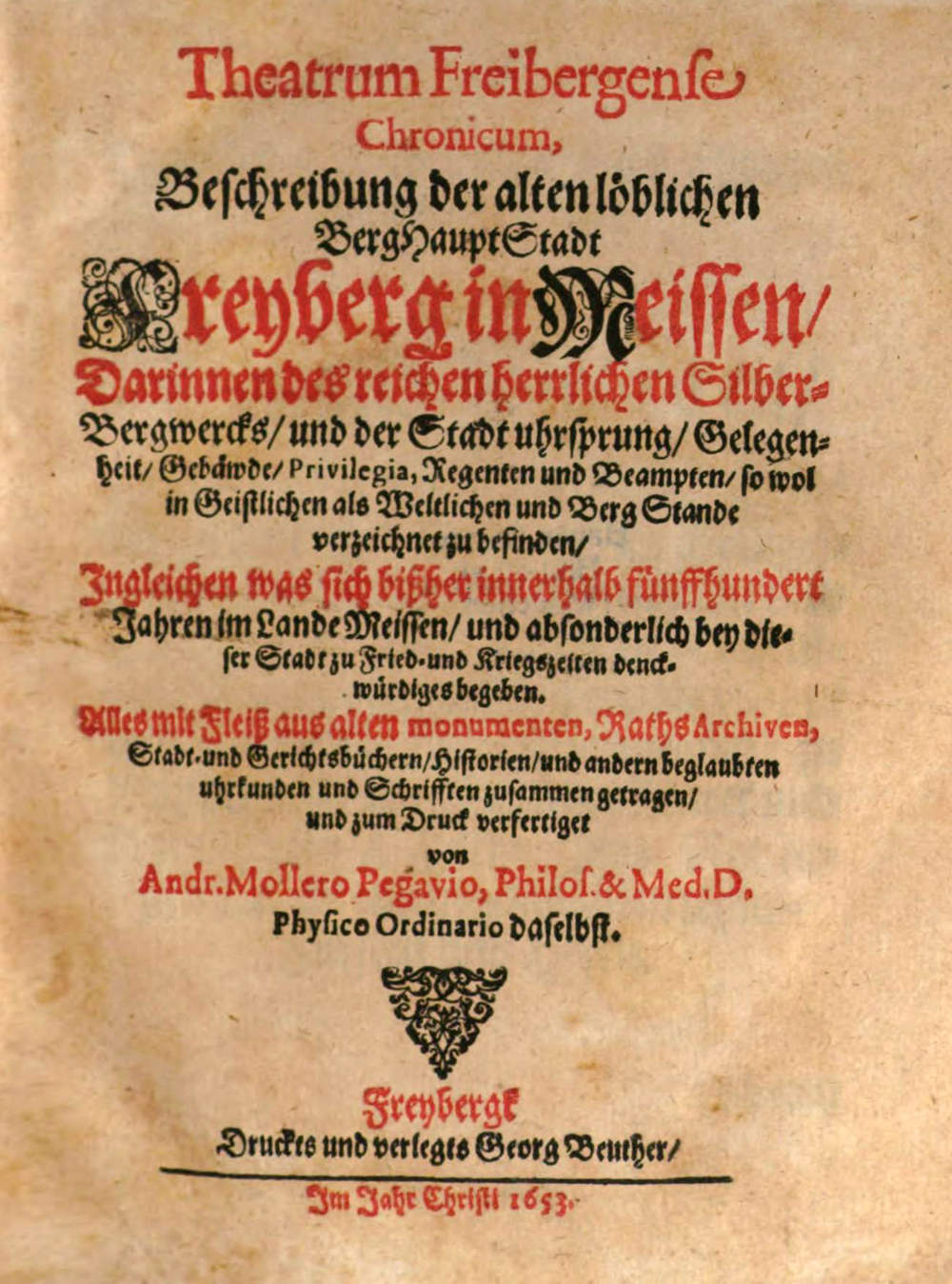 Cover für Theatrum Freibergense Chronicum
