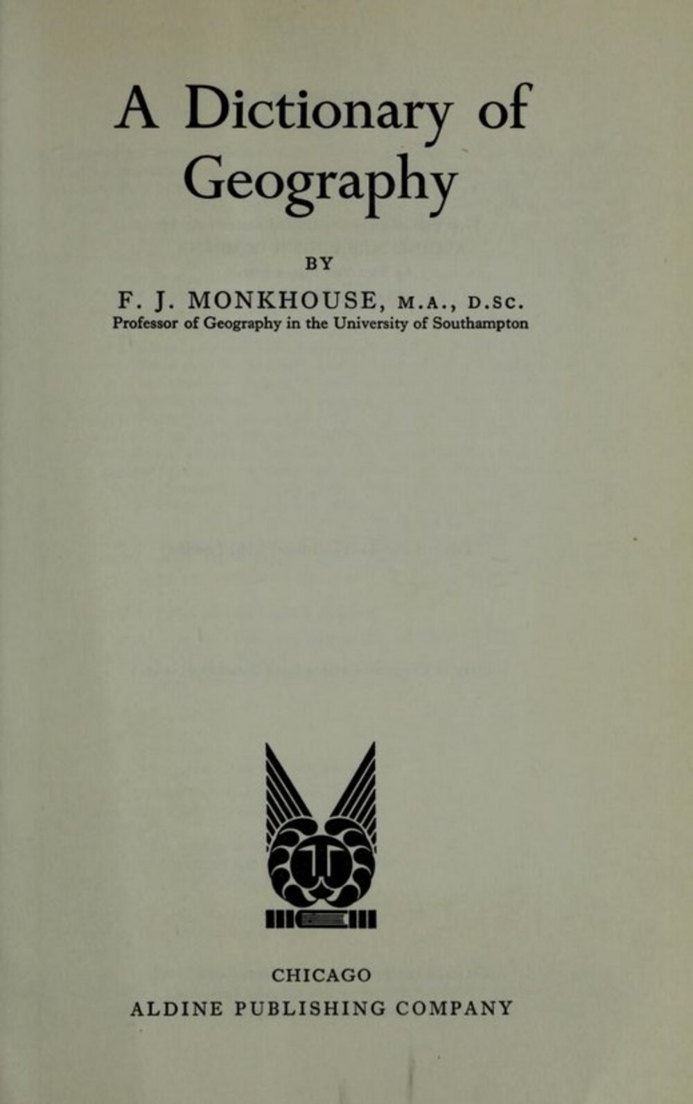 Cover für A dictionary of geography