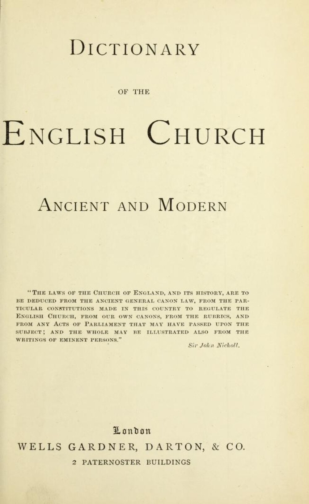 Cover für Dictionary of the English church